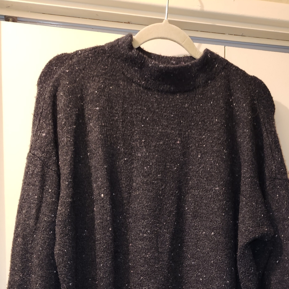 LOFT Navy Heathered Turtleneck Sweater - Picture 2 of 3